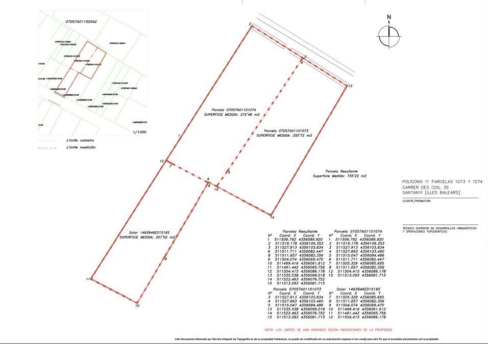 Grundstück von 735 m² mit Projekt- und Baugenehmigung in Carrer des Cos 35A, Santanyi