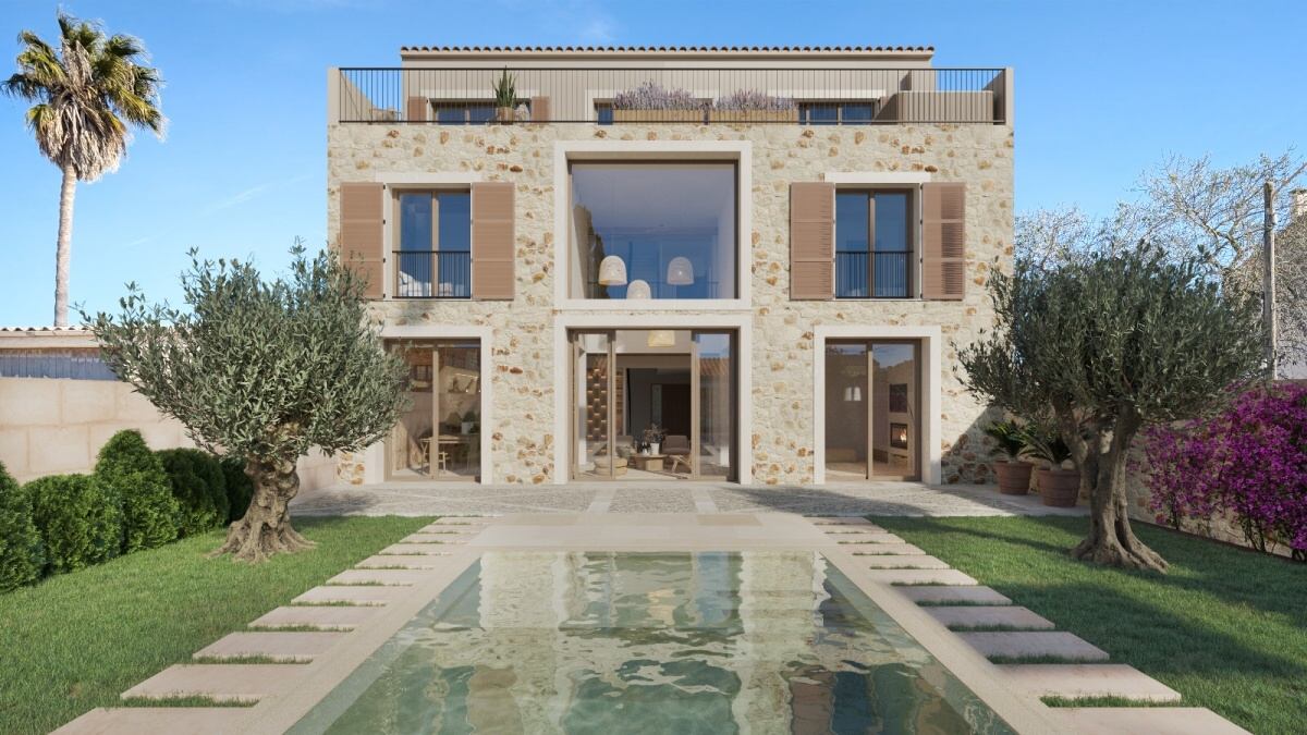 - Elegantes und luxuriöses neu erbautes Stadthaus mit Garten und Pool in Santanyi