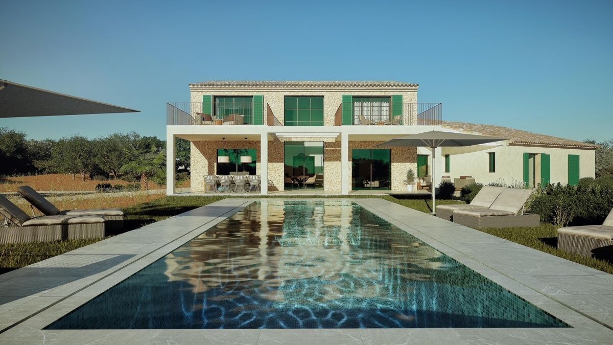 - Project of luxurious and modern country house built on a plot a few minutes from the beach of Es Trenç and Sa Rapita