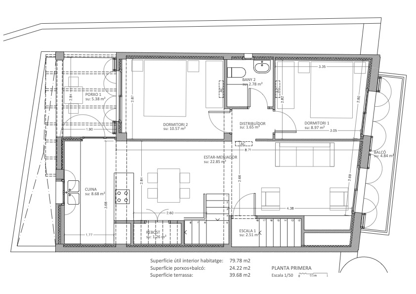  - Neue und moderne Wohnung mit privater Dachterrasse von 40m2 in Santanyi