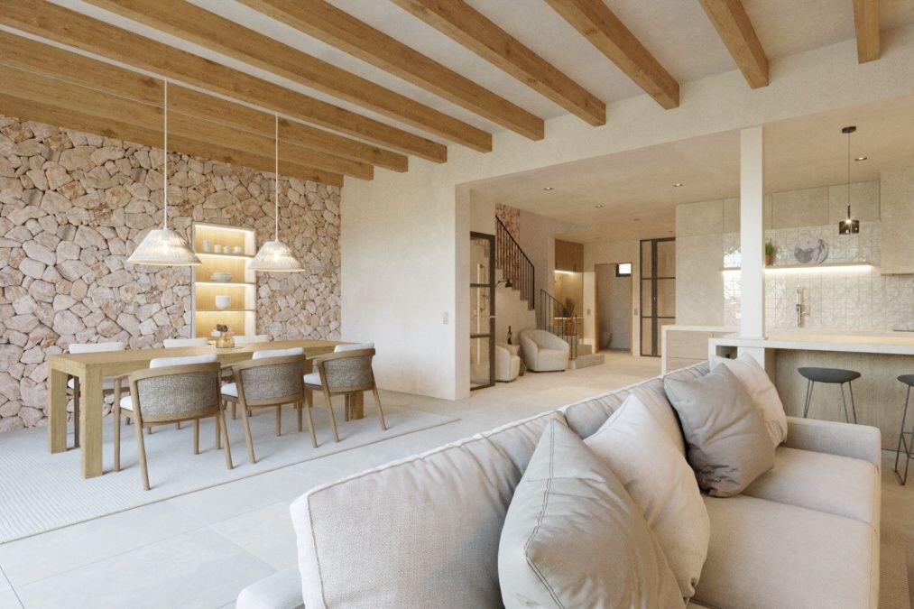 - Elegante y lujosa casa de pueblo con jardín y piscina de nueva construcción en Santanyi