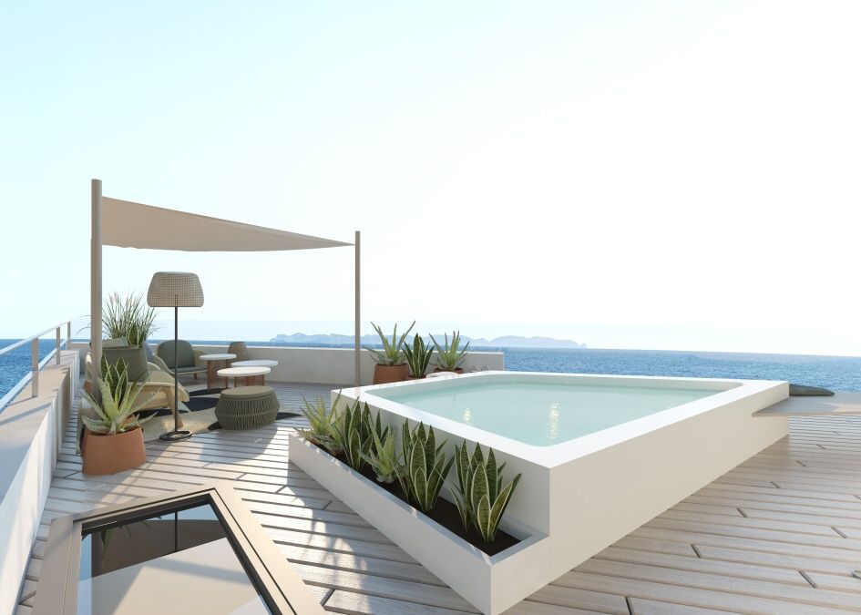 Schöne Terrasse mit Jacuzzi - Einzigartige und luxuriöse Villa direkt am Meer in Colonia de Sant Jordi